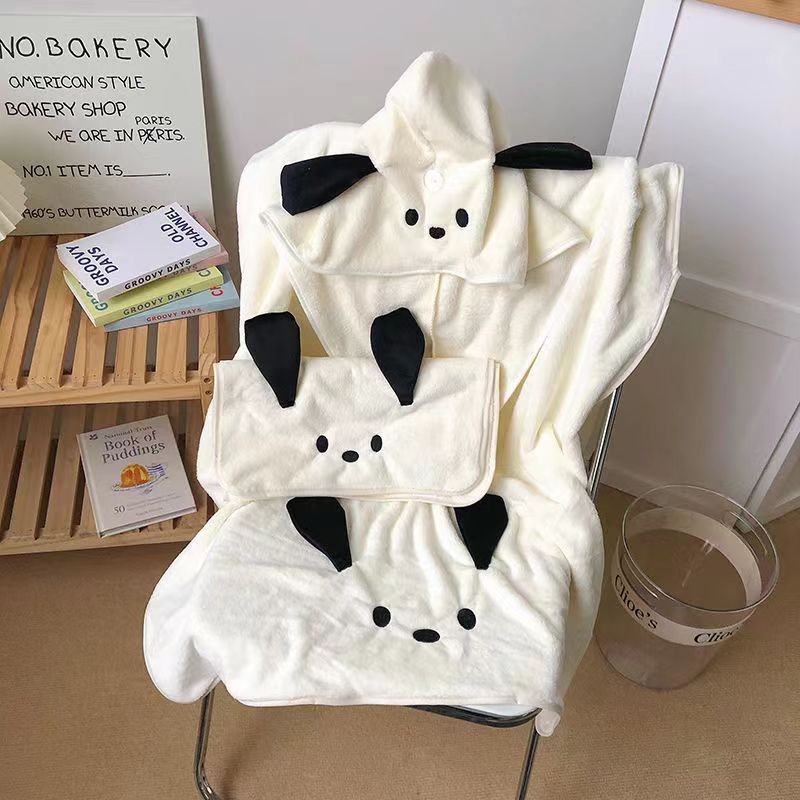 Set ručnika za kupaonicu s karikaturnim psom, uključuje wrap kupaću haljinu i kapu za sušenje kose; coral fleece; 260 g/m2; serija Finding Nemo; moguć tisak logotipa