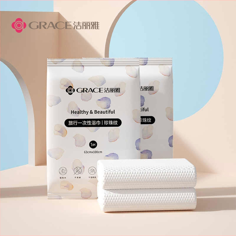 Ühekordne vannitoarätik, märg/kuiv, reisidele, kaasaskantav, eraldi pakendatud, keemiline kiud kapokiga, lihtne kude