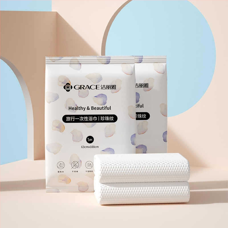 Ühekordne vannitoarätik, märg/kuiv, reisidele, kaasaskantav, eraldi pakendatud, keemiline kiud kapokiga, lihtne kude