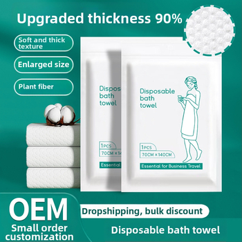 Ühekordne vannitoa rätik kohandatud logoga, taimekiududest, eraldi pakendatud, lihtne kude (plain weave), vee imendumine 11–15 s