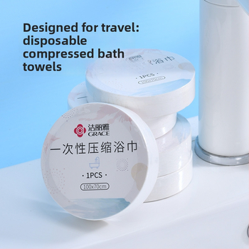 Ühekordne tihendatud vannrätik, eraldi pakendatud reisimiseks, lisaks paksem näorätik; 100% regenereeritud tselluloosi kiud; taimsed kiud; kiire imendumine 0–5 s.