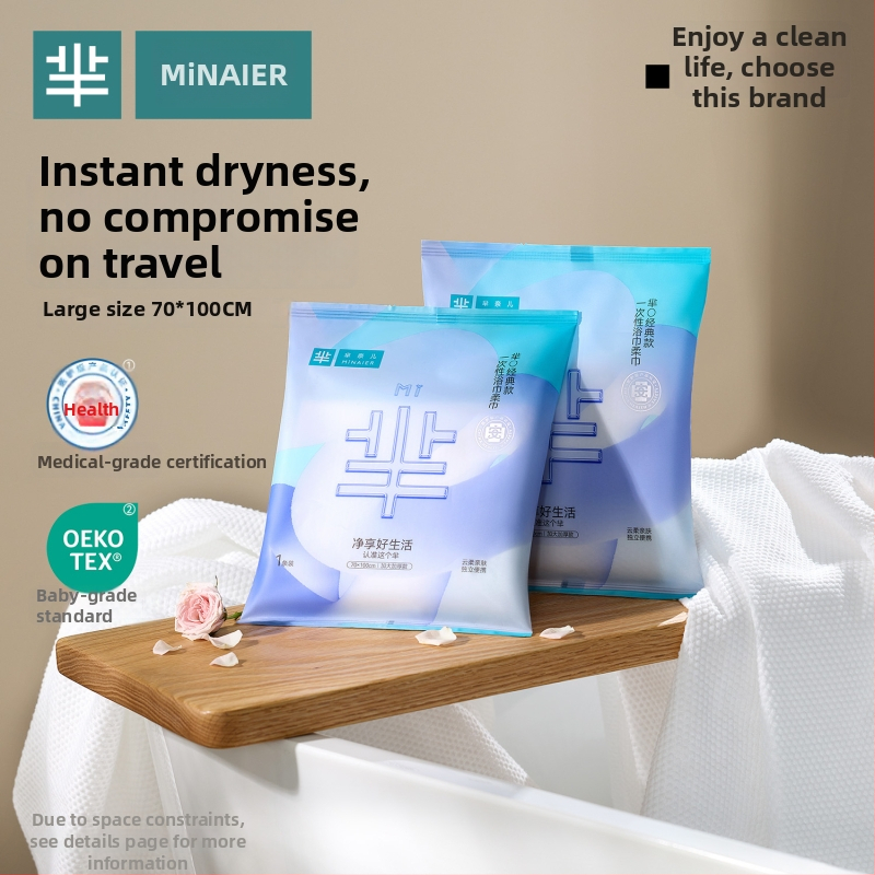 Minair ühekordne vannitoa rätik puitkiududest kiududest, 75% viskoos + 25% lyocell, lihtne kude, imavus 21–25 s