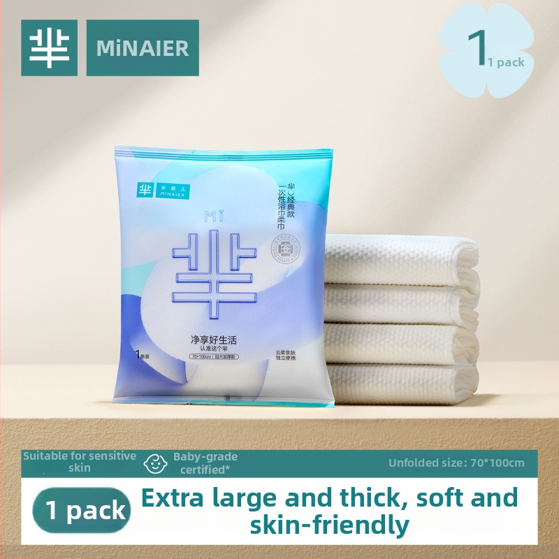 Minair ühekordne vannitoa rätik puitkiududest kiududest, 75% viskoos + 25% lyocell, lihtne kude, imavus 21–25 s