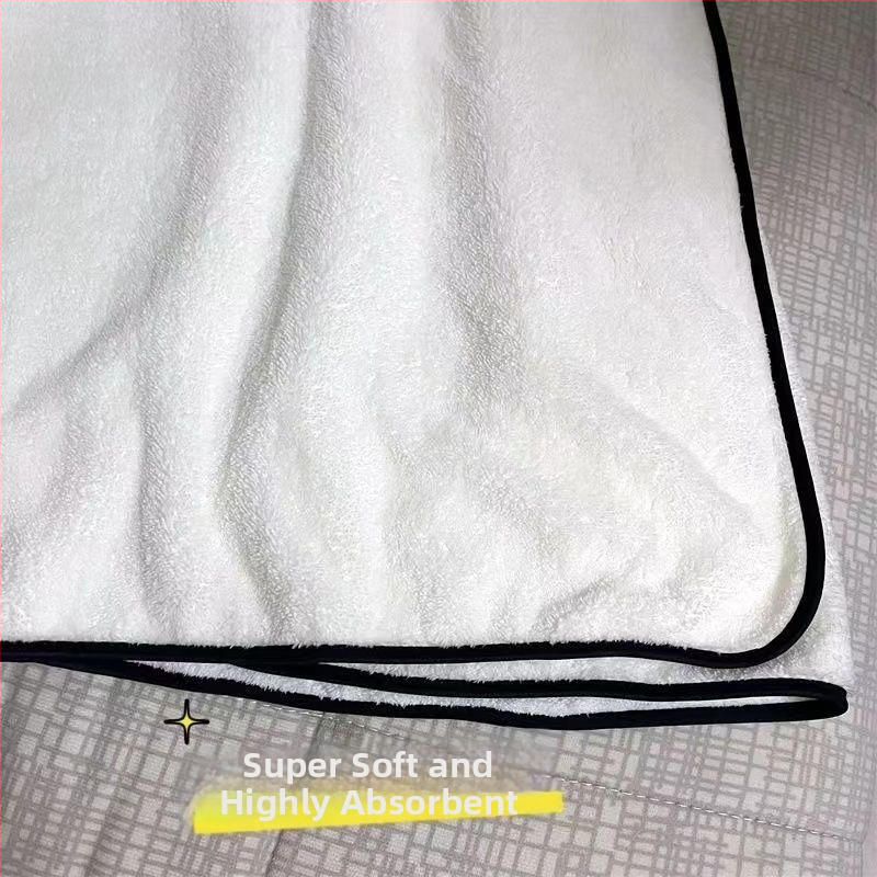 Camellia trojdielny kúpeľný set: nositeľná uteráková šatka, čiapka na sušenie vlasov, korálový fleece, polyesterový materiál, 230 g