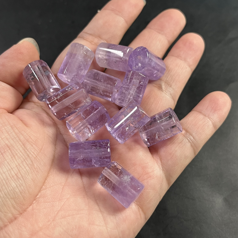 Kristāla pērlīšu rotaslietas, rokām darinātas pērlīšu krelles ar cauruļu pērlēm, sešstūra prizmas forma