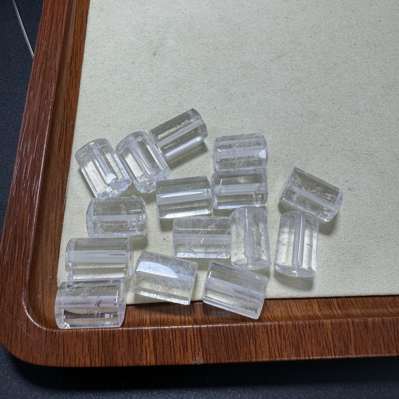 Kristāla pērlīšu rotaslietas, rokām darinātas pērlīšu krelles ar cauruļu pērlēm, sešstūra prizmas forma