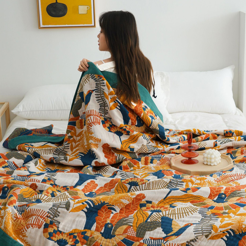 Cuvertură-prosop din bumbac - 2000-2999 g, Primăvară și Toamnă, Simplitate Modernă