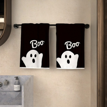 Halloween ručnik s duhom, mekan dodir, cvjetni uzorak, 1 kom, težina: 1
