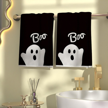 Halloween ručnik s duhom, mekan dodir, cvjetni uzorak, 1 kom, težina: 1