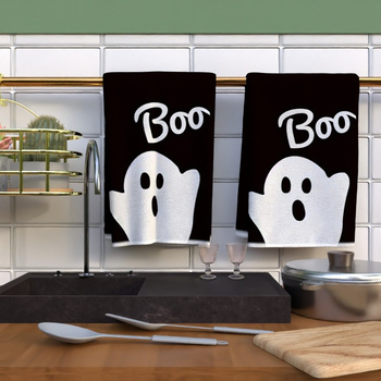 Halloween ručnik s duhom, mekan dodir, cvjetni uzorak, 1 kom, težina: 1