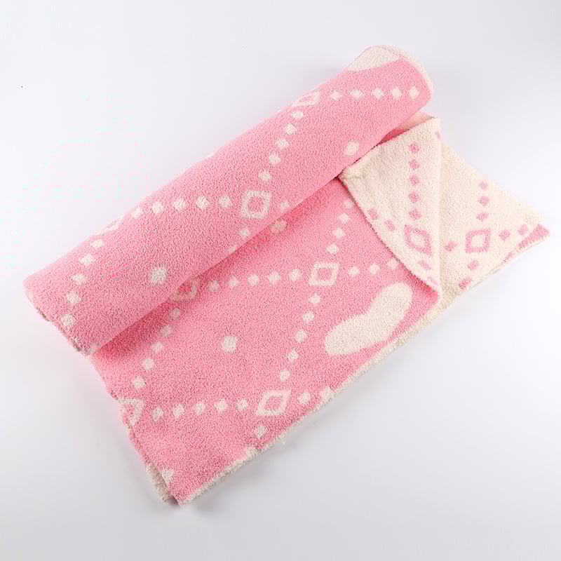 Pokrivač kauča sa srcolnim uzorkom, minimalistički stil, sve sezone, poliester deka tip ručnik, 800–1000 g