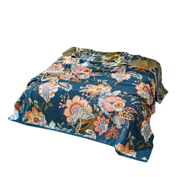 Kanapéra való törölközőtakaró — 100% pamut, négy réteg géz, nyári vékony kivitel, táj mintás, reaktív nyomtatás, súly 1,1–1,5 kg