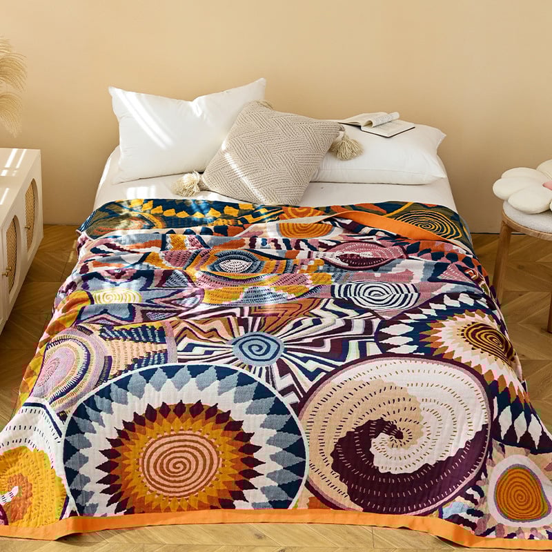 Törölközőtakaró 100% pamut, 1.1-1.5 kg, Nyár, Reaktív nyomtatás, Tájkép minta