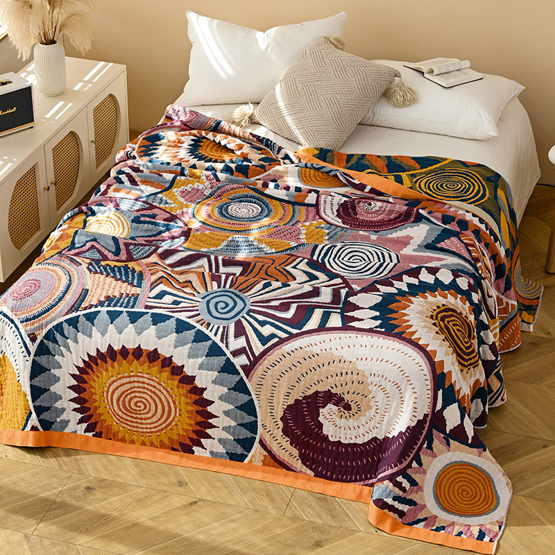 Törölközőtakaró 100% pamut, 1.1-1.5 kg, Nyár, Reaktív nyomtatás, Tájkép minta