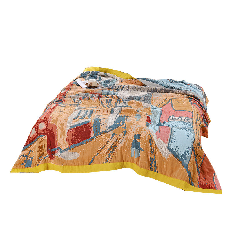 Négyrétegű géz frottírtakaró | 100% pamut, súly 1,1–1,5 kg, reaktív nyomtatás és festés, testreszabható