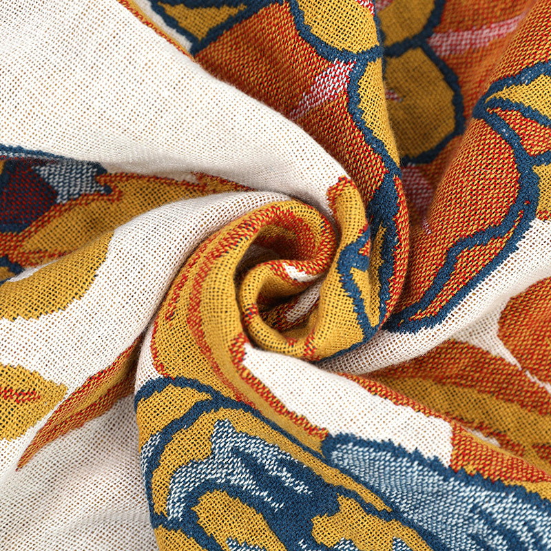 Πενταστρωμένη βαμβακερή γάζα κουβέρτα πετσέτας, 1500 g, καλοκαίρι, μοτίβο λουλουδιών