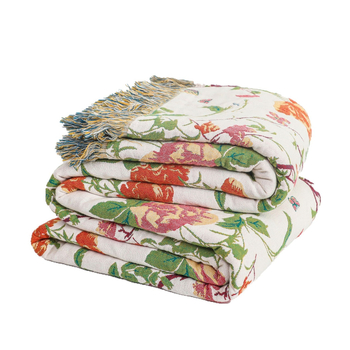 Törölköző jellegű pléd 100% pamut, reaktív nyomtatás, virágos mintával, tavasz–ősz szezonra