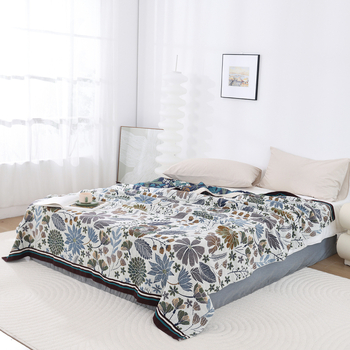 Pamut törölköző takaró virágos mintával, tavasz–őszre, első osztályú