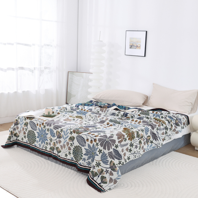 Pamut törölköző takaró virágos mintával, tavasz–őszre, első osztályú