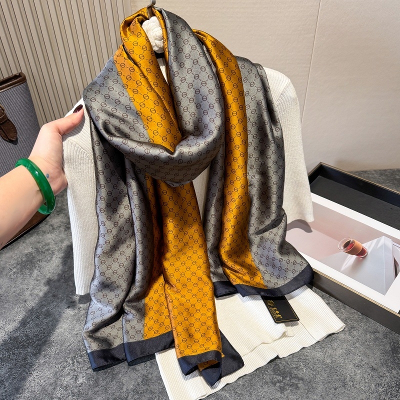 Șal de damă din mătase sintetică, vară, țesătură simplă, origine Hangzhou, de înaltă calitate, stil urban versatil