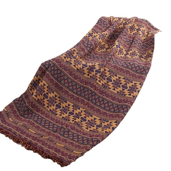 Dulics pamučna deka za kauč, dvostrana, geometrijski uzorak, idiličan stil, 300–499 g, pogodna za proljeće i jesen