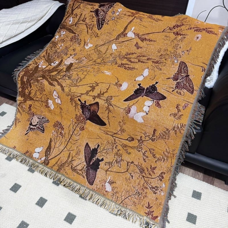 Novi goblen u kineskom stilu s motivom leptira i linijama, retro cvjetni zidni ukras