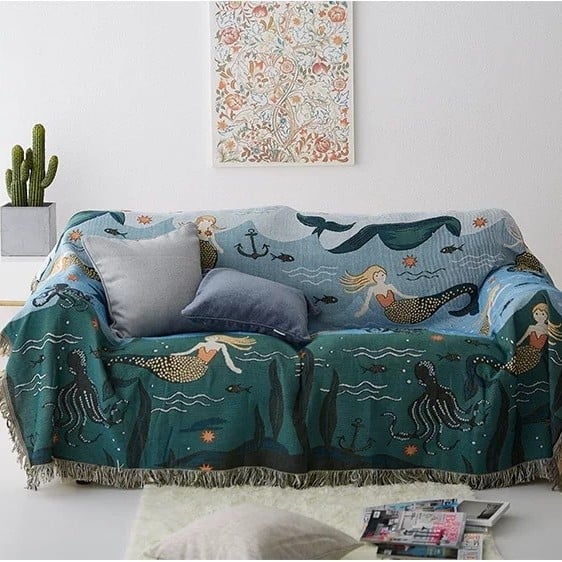 Navlaka za kutnu sofu – protuklizna, Nordic Doily stil, poliester, 70% glavni materijal