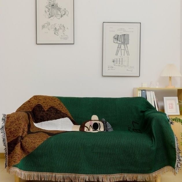 Minden évszakos univerzális kanapéhuzat, poliészter-pamut anyag, rajzfilm minta, testreszabható