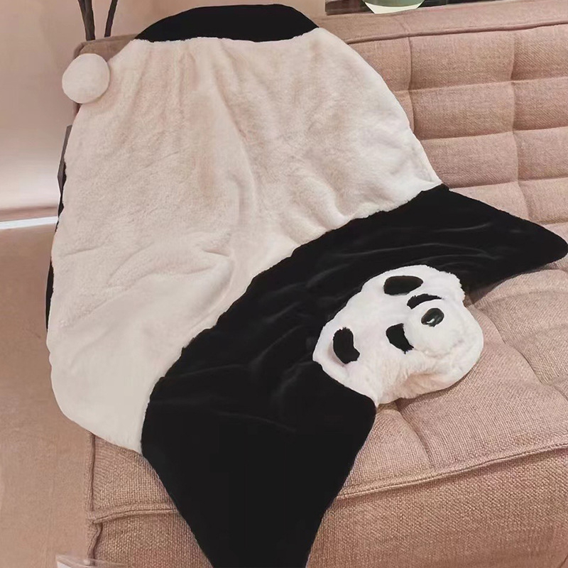 Panda deka za kauč 2-u-1, poliester, 1,0–1,5 kg, za sve sezone
