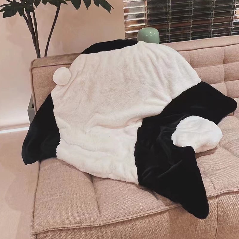 Panda deka za kauč 2-u-1, poliester, 1,0–1,5 kg, za sve sezone