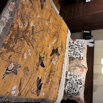 Gobelin s motivom leptira u kineskom stilu s linijskim dizajnom, retro cvjetna tapiserija za zidnu dekoraciju spavaće sobe i dnevnog boravka