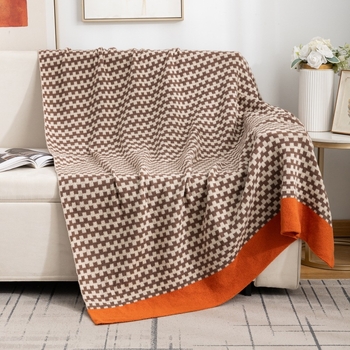 Pleteni prekrivač za kauč, skandinavski stil, geometrijski uzorak (poliester, 800–999 g, za sve sezone)
