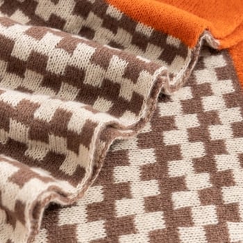 Pleteni prekrivač za kauč, skandinavski stil, geometrijski uzorak (poliester, 800–999 g, za sve sezone)