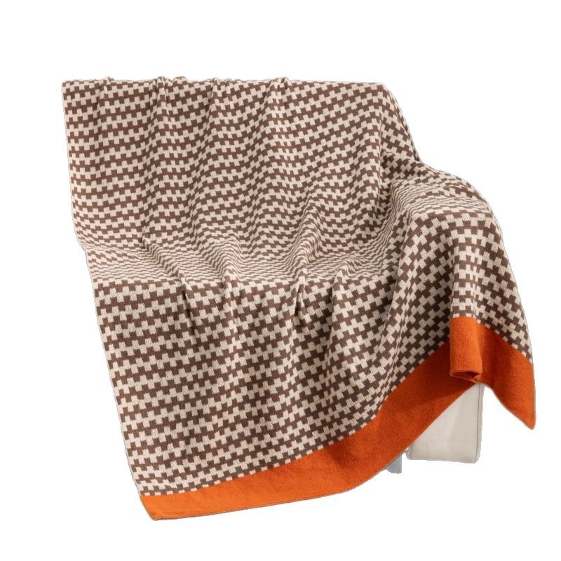 Pleteni prekrivač za kauč, skandinavski stil, geometrijski uzorak (poliester, 800–999 g, za sve sezone)