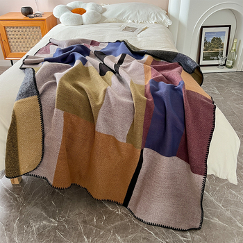 Deka za kauč s geometrijskim uzorkom, akrilna vlakna, 500-799 g, moderni minimalistički stil, za sve sezone