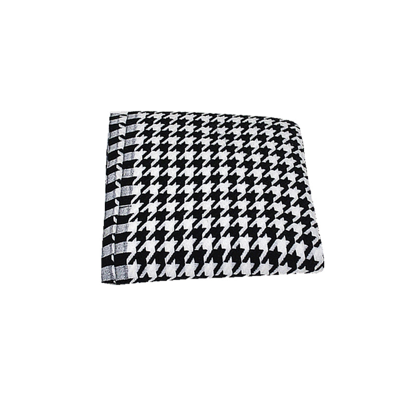 Kötött takaró, Houndstooth geometriai minta, akril szálból, 500–799 g, testreszabható, modern minimalista stílus