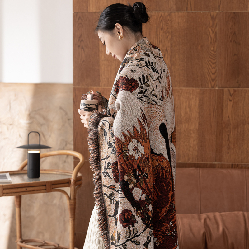 Fengwei Textile Poliester Jacquard Tkana Deka, INS Stil, 1000–1499 g, Prilagodljivo