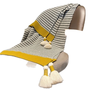 Nordijski stil pleteni pokrivač – akril, geometrijski uzorak, 800–999 g