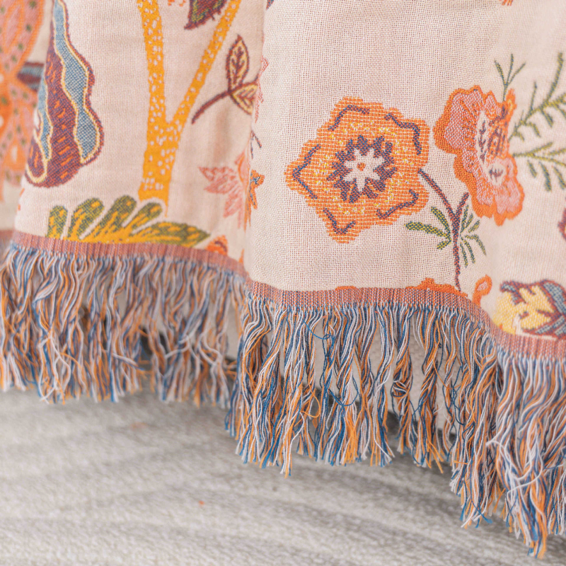 100% pamut törölköző takaró bojtokkal, reaktív nyomtatás, nyári légáteresztő, első osztály