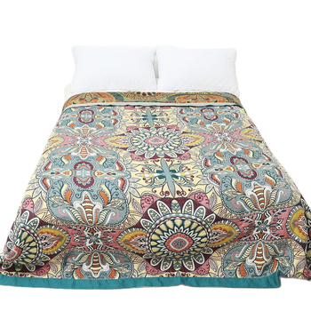 Puuvillane pleed diivanile, skandinaavia stiil, taime ja lille muster, kaal 1000–1499 g, sobiv kõigile aastaaegadele