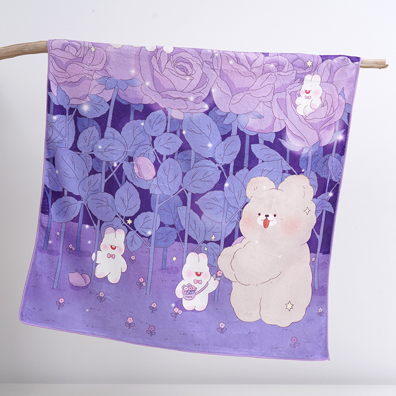 Poliesterska frotir deka s karikaturnim uzorkom, 300 gsm, za proljeće i jesen, prilagodljivo procesiranje.