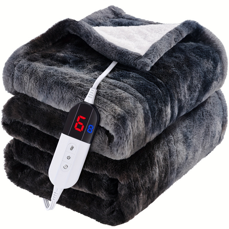 Električna deka od koralnog fleeca, prugasti uzorak, 300–350 g, suvremen stil, premium proizvod