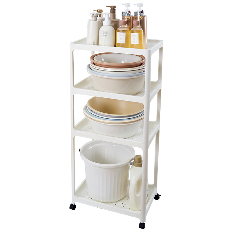 Police za kupaonicu, plastična, mat završetak, višeslojna, model 1763, podna stojna, nosivost 7,5 kg po polici