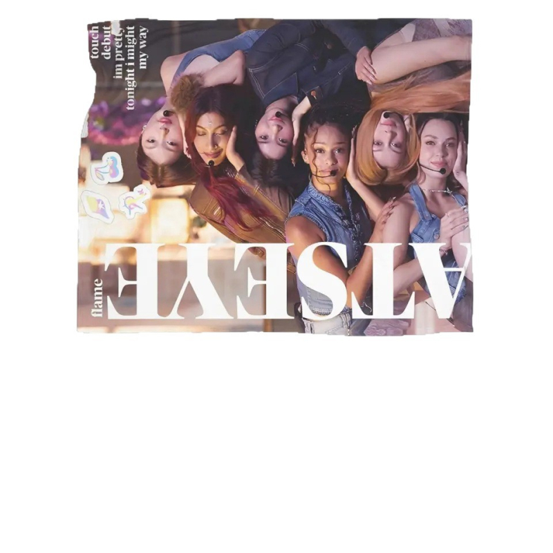 Κουβέρτα φλανέλα Katseye με εκτύπωση κολλάζ (πολυεστέρας; άνοιξη και φθινόπωρο; συρρίκνωση 2–4%; αντοχή χρωμάτων 4)