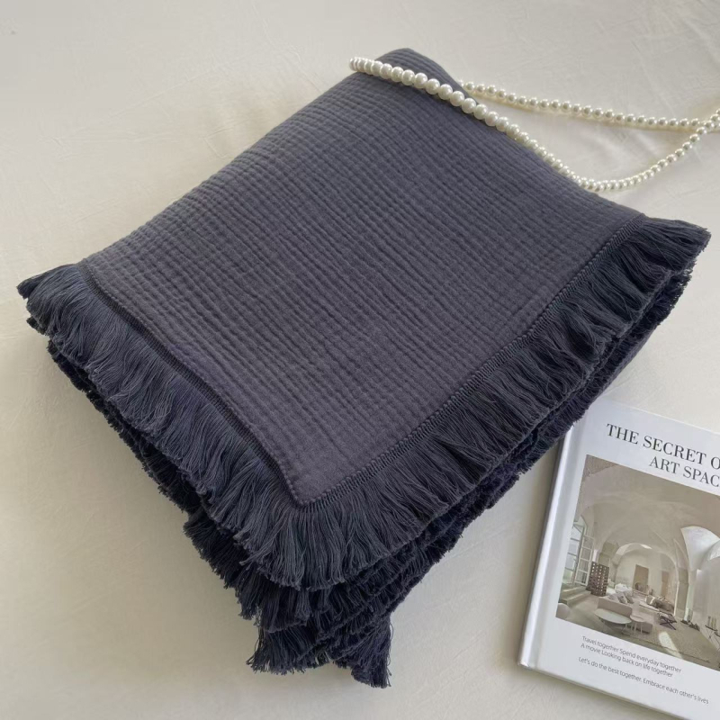 Pamučna deka s četiri sloja crepe niti, 260 g, meka, višefunkcionalna