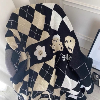 Одеяло от бамбукови влакна, ивици, леко под 300 г, за пролет и есен, семпло и модерно