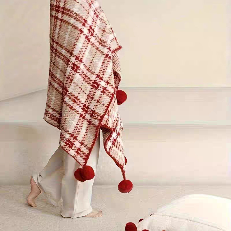 Deka za kauč s geometrijskim uzorkom, poliesterska, 1250 g, zima, crtani stil, moguć prilagodba