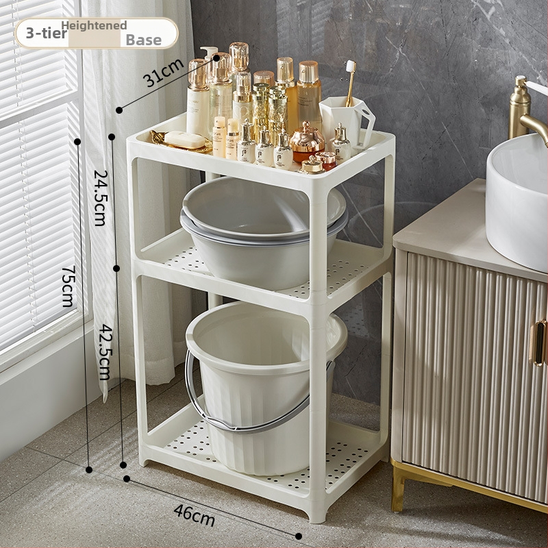 Шкаф за баня за съхранение, пластмасов, матова повърхност, модел 1763, товар 7,5 кг на рафт, модерен минималистичен стил