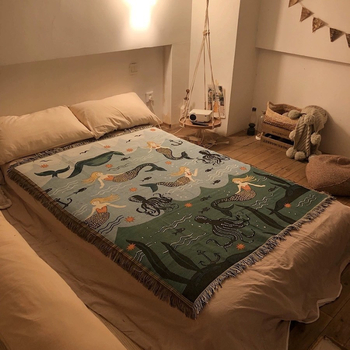 Pleteni ćebe za kauč s žakard uzorkom, poliester, 800–999 g, crtani stil, sve sezone, vrhunska kvaliteta