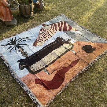 Pamut kötött pokróc aranyos mesefigurákkal, irodai pihenésre és kanapéra, egész éves használatra, súly 1,0–1,5 kg, testreszabható feldolgozás